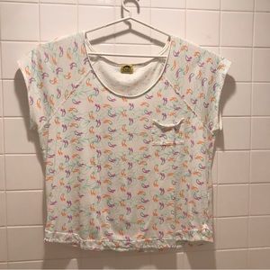 Kealopiko T Shirt Size XL Cap Sleeve Banded and Slightly Gathered at Hem